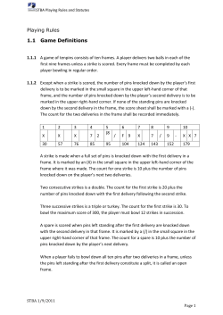 Section 1 Playing Rules - Scottish Tenpin Bowling Association