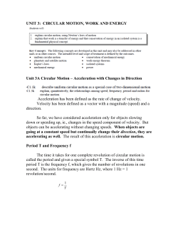 UNIT 3: CIRCULAR MOTION, WORK AND ENERGY