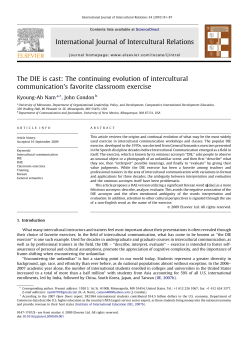 The DIE is cast: The continuing evolution of intercultural