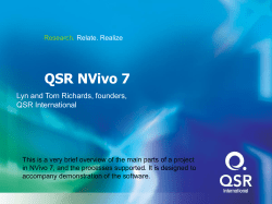 qsr nvivo 7 - TQM - Teaching Qualitative Methods