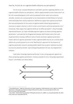 How far, if at all, do our cognitive beliefs influence our perceptions?