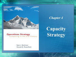 Capacity Strategy Chapter 4 4-2 Some issues from Biotech industry