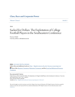 The Exploitation of College Football Players in the Southeastern