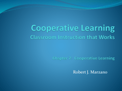 Cooperative Learning Classroom Instruction that Works Chapter 7