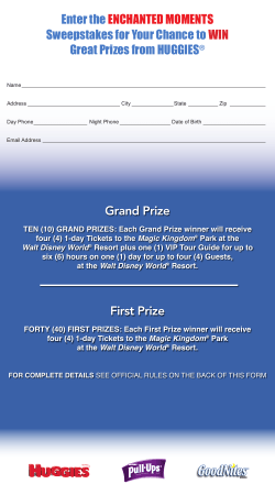 Grand Prize First Prize Enter the ENCHANTED
