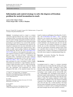 Information and control strategy to