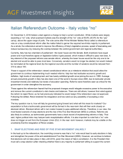 Italian Referendum Outcome - Italy votes “no”