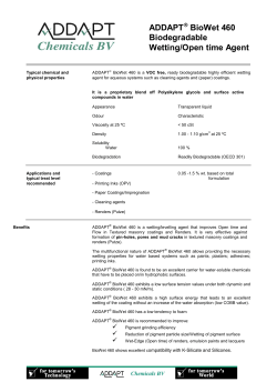 ADDAPT BioWet 460 Biodegradable Wetting/Open time Agent