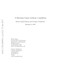 A Bayesian Game without epsilon equilibria