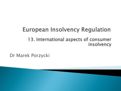 International aspects of consumer insolvency