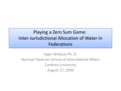Playing a Zero Sum Game: Inter-Jurisdictional