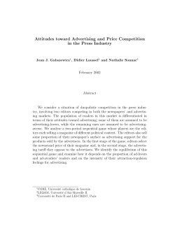 Attitudes toward Advertising and Price Competition in the Press