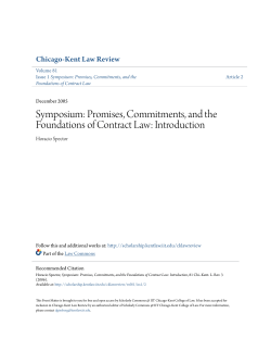 Symposium: Promises, Commitments, and the Foundations of