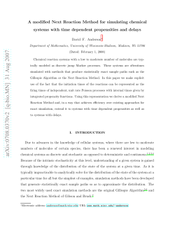 A modified Next Reaction Method for simulating chemical systems
