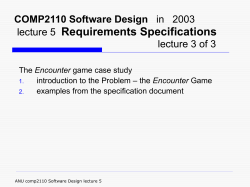 COMP2110 Software Design in 2003 lecture 5 Requirements