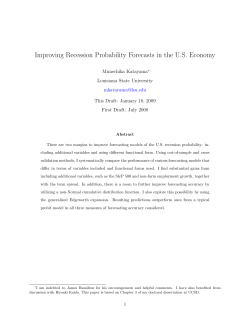 Improving Recession Probability Forecasts in the U.S. Economy