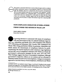 Noncompliance Behavior of Risk Averse Firms under the Minimum