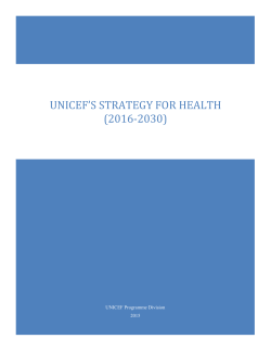 UNICEF`s Strategy for Health (2016