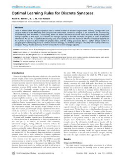 A.B. Barrett and MvR, Optimal learning rules for discrete synapses