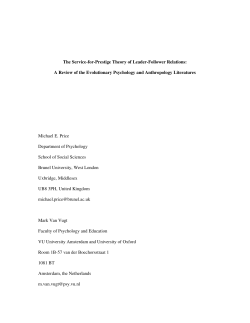 The Service-for-Prestige Theory of Leader