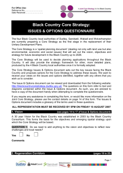 Core Strategy - Issues and Options questions for Access Database