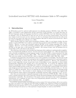 Lexicalized non-local MCTAG with dominance links is NP