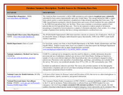 Sources for Obtaining Burn Data