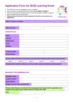Application Form for ISCB Learning Event This PDF form can be