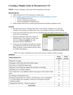 Creating a Simple Game in Dreamweaver 5.5