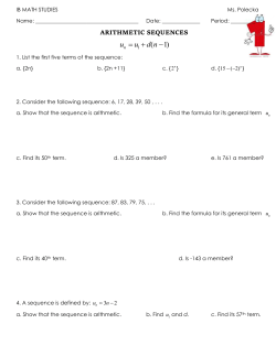 arithmetic sequences