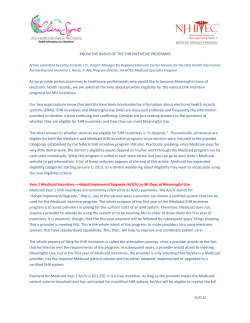 Knowing the Basics of EHR Incentive Programs