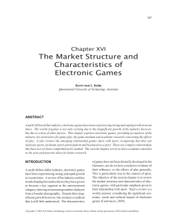 The Market Structure and Characteristics of Electronic Games
