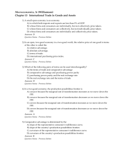 Chapter 13 International Trade in Goods and Assets