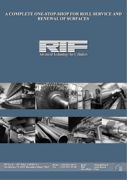 A COMPLETE ONE-STOP-SHOP FOR ROLL SERVICE