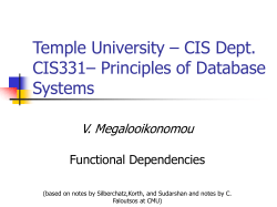 Functional Dependencies - Temple CIS