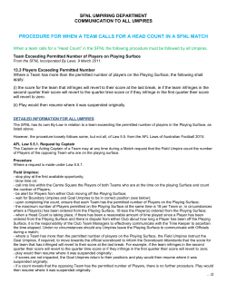 procedure for when a team calls for a head count in a sfnl match