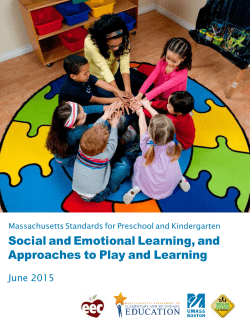 Massachusetts Standards for Preschool and Kindergarten: Social