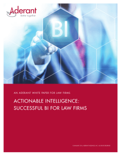 actionable intelligence: successful bi for law firms