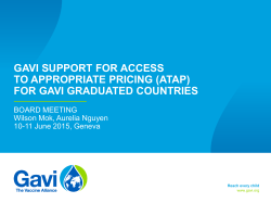 Gavi support for access to appropriate pricing for Gavi graduated