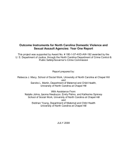 Outcome Instruments for NC DV and SA Agencies Report: