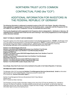 Northern Trust UCITS Common Contractual Fund