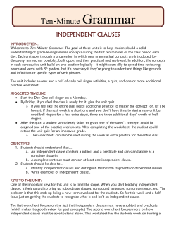 independent clauses