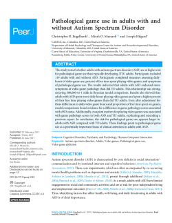 Pathological game use in adults with and without Autism