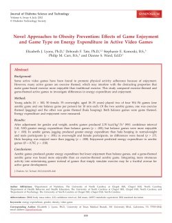 Novel Approaches to Obesity Prevention: Effects of Game