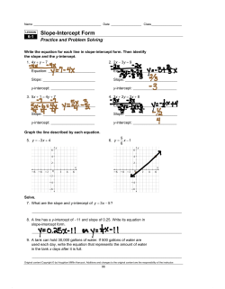 Slope-Intercept Form