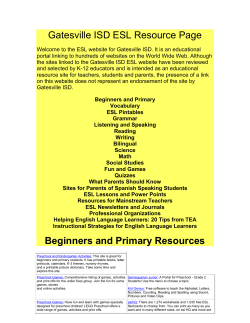 Gatesville ISD ESL Resource Page