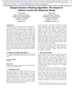 Google Scholar`s Ranking Algorithm: The Impact of Citation