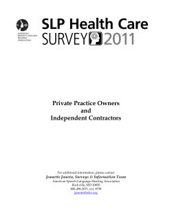 Private Practice and Independent Contractors