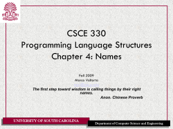 CSCE 330 Programming Language Structures