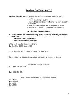 Review Outline: Math 6 - TA Norris Middle School